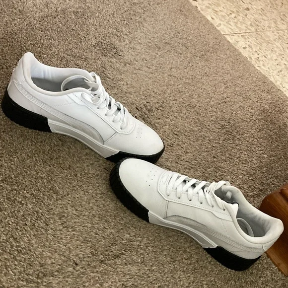 Puma White and Black Sneakers with Chunky Platform Sole - Picture 2 of 8